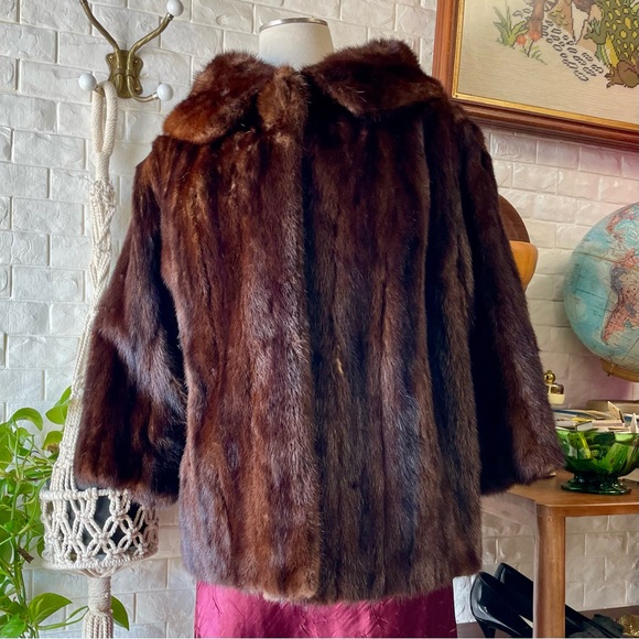 Vintage Brown German Kruse Gross Minneapolis High End Brown 100% Mink Fur Coat - Picture 1 of 15